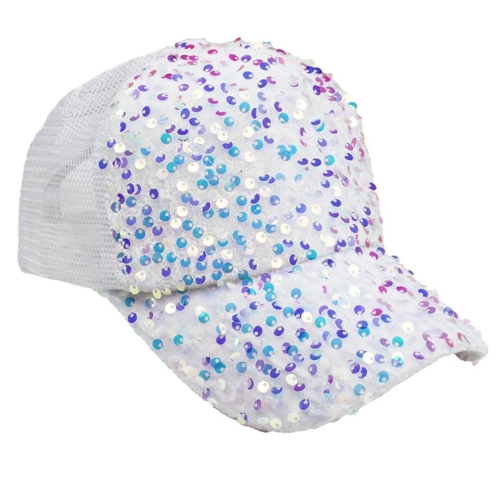 Bling Shiny Sparkly Glitter Full Front Sequins Trucker Hat
